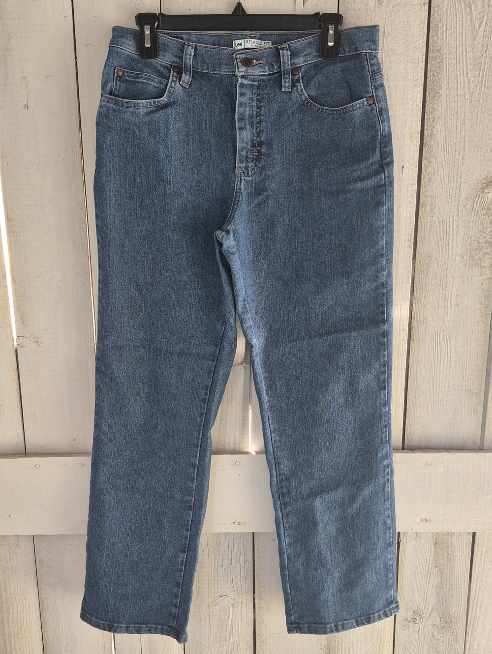 Lee Women's Straight-Leg Jeans in Medium Blue Denim